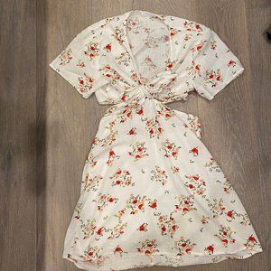 Cute Summer Floral Cut Out Dress